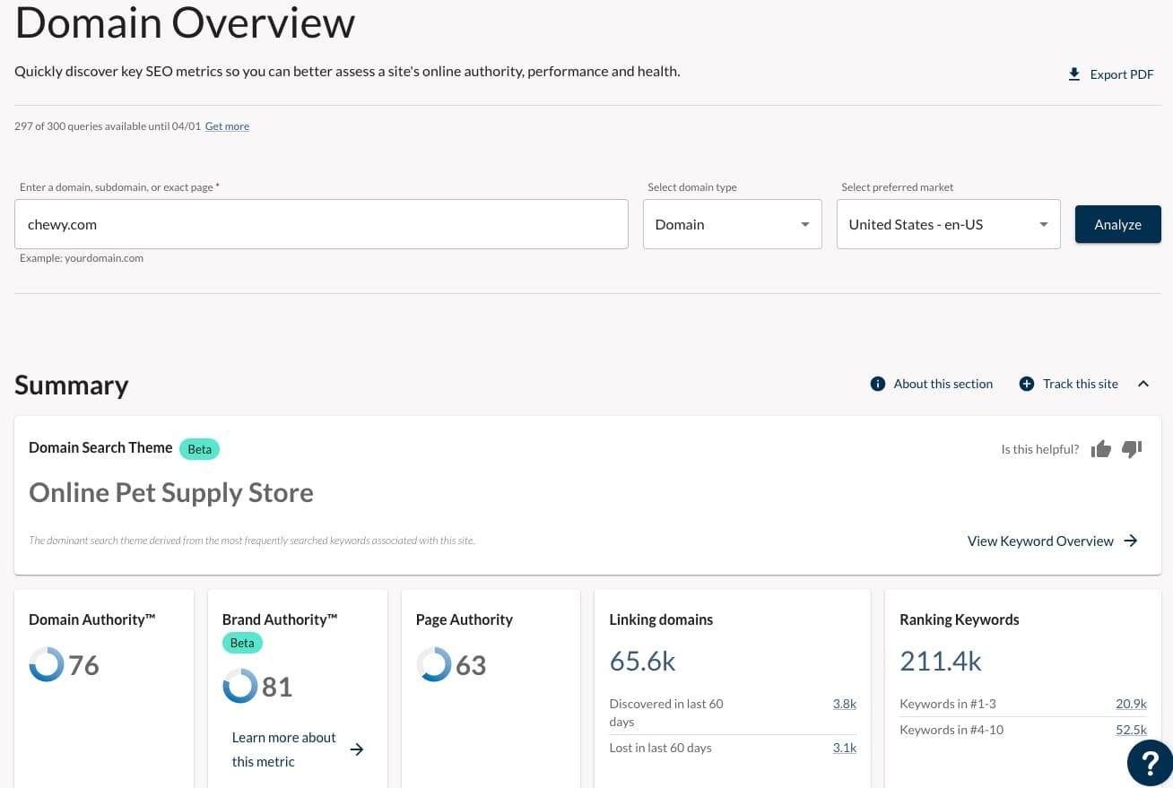 Domain Overview Summary