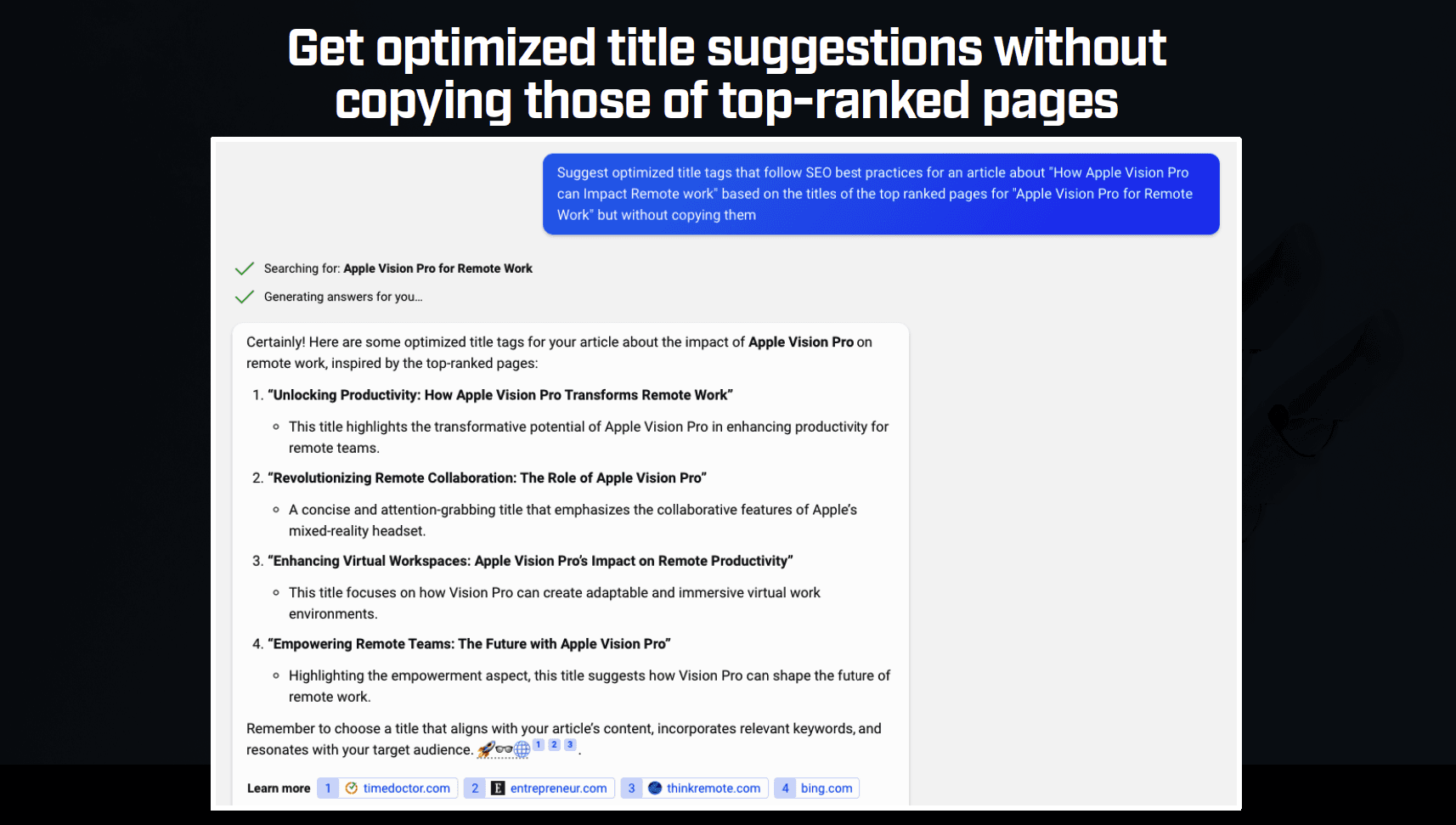 Screenshot showing how to use LLMs to prevent cannibalization